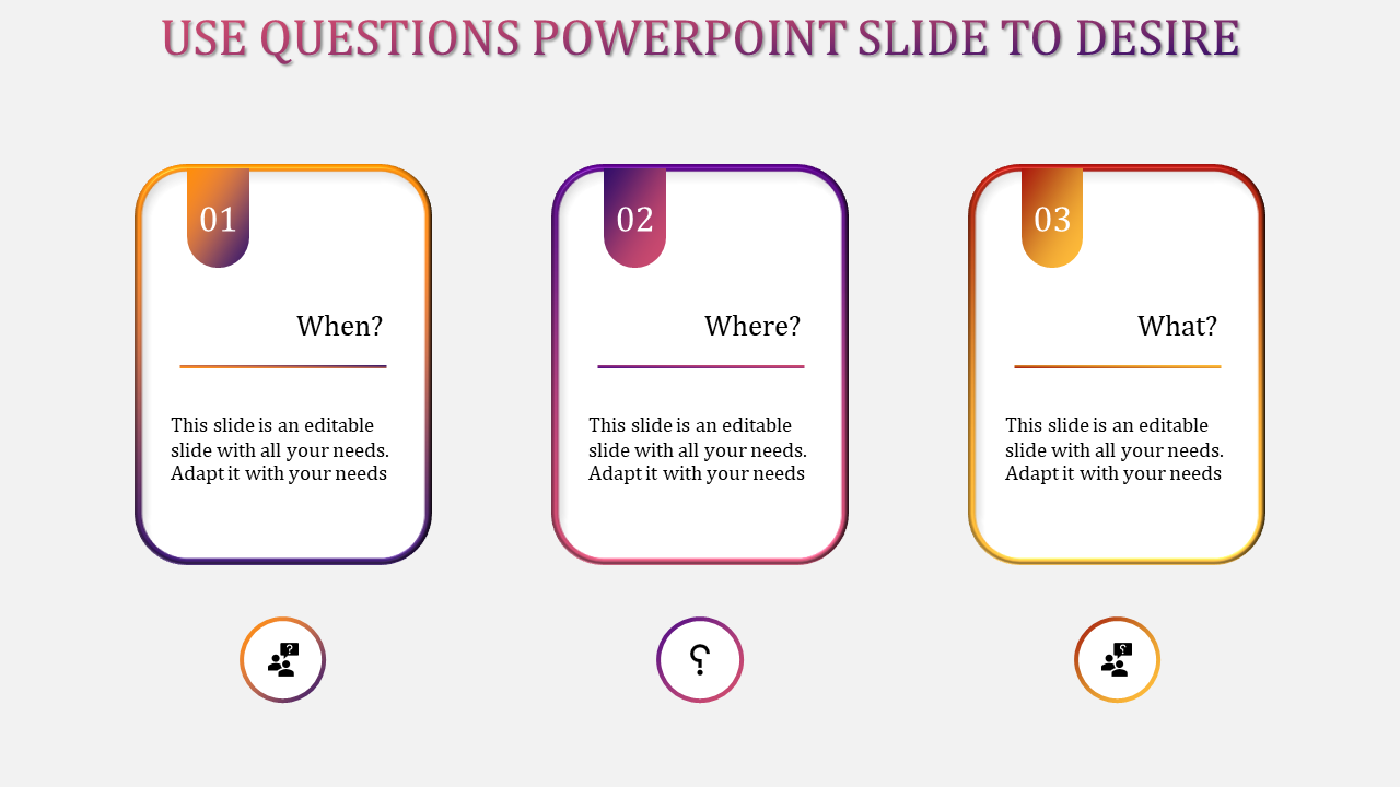 Amazing Questions PowerPoint Slide Template Presentation